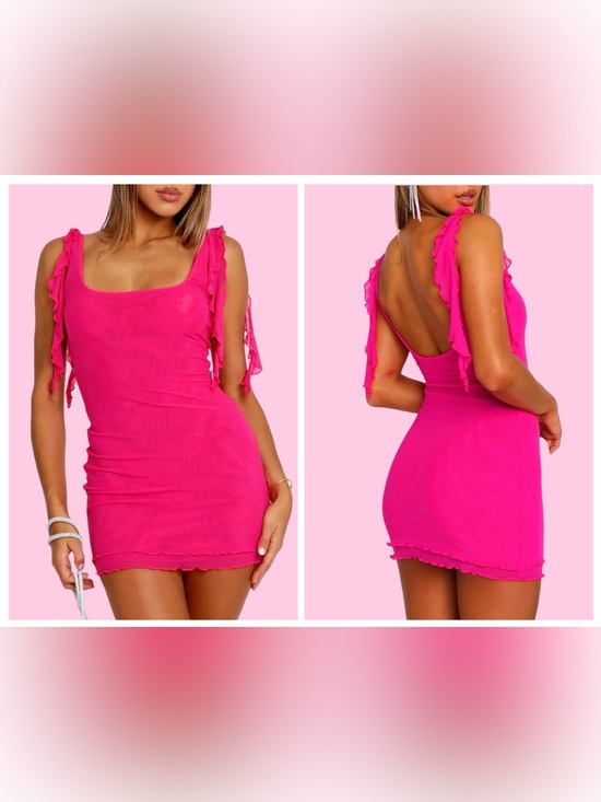 White Fox Boutique Dresses & Skirts - White Fox Boutique Don’t tell me now mini dress in hot pink SZ:S